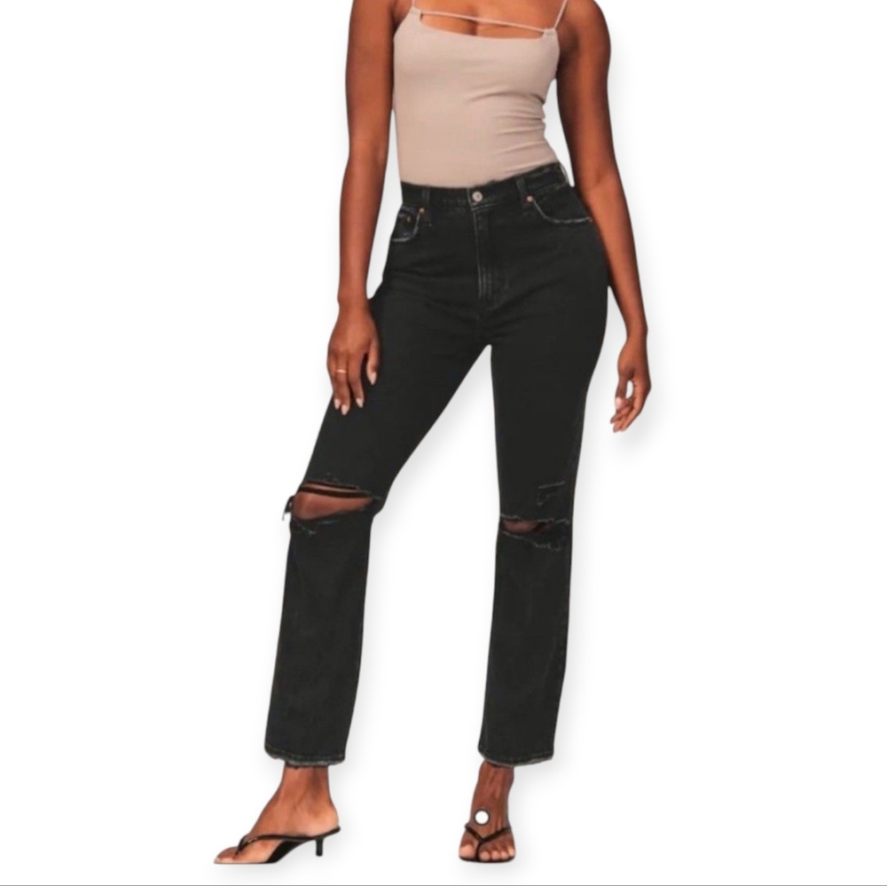 Abercrombie & Fitch the Ankle Straight Ultra High Rise Curve Love Size 27